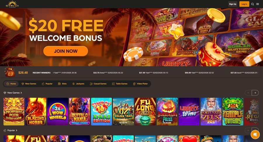 Sun Palace Casino — desktop